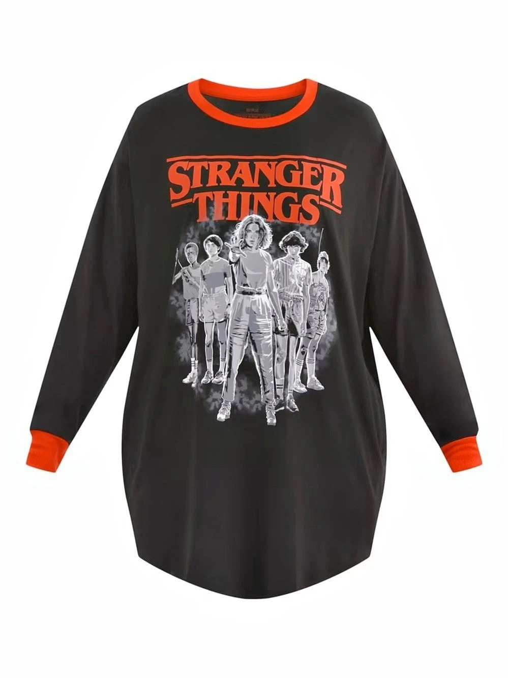 Stranger Things graphic sleep shirt Graphic Long Sleeve Girls Size 8-10 Like New